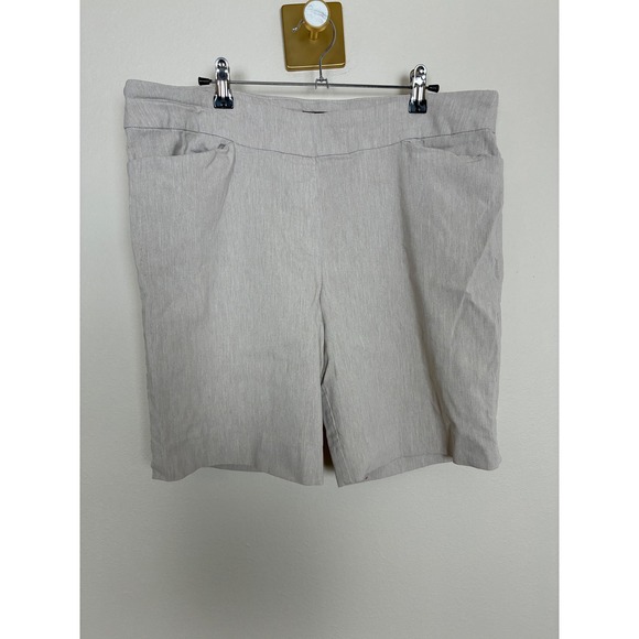Hilary Radley Pants - Hilary Radley Womens Pull On Shorts Beige Melange Stretch Pockets Size  XL (J15)